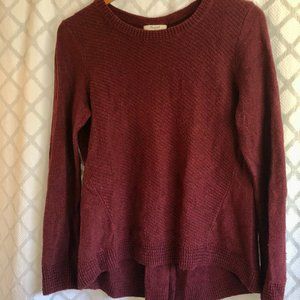 Madewell Maroon Back-Zip Pullover Sweater